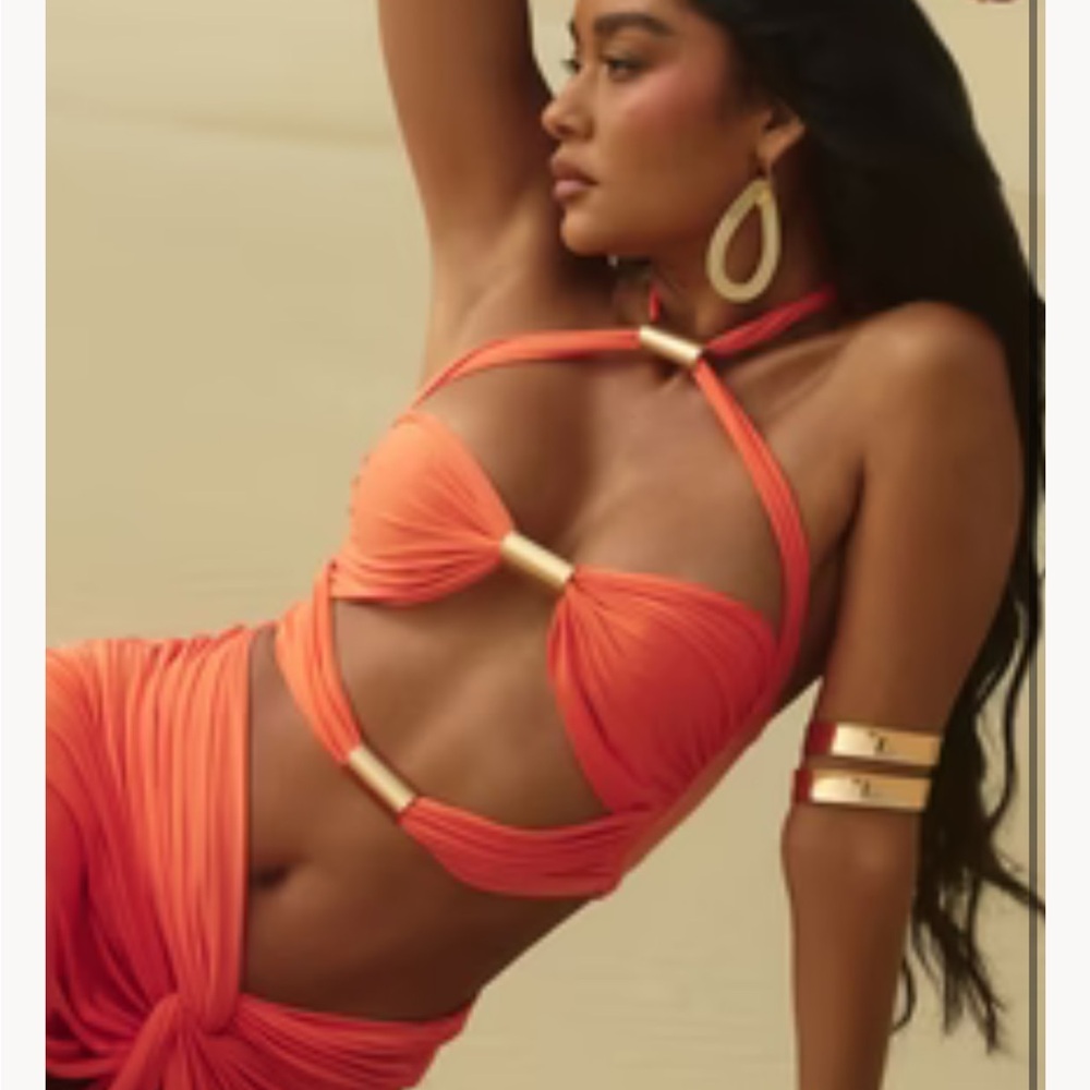 Miami Nights Skirt Set - Orange	
Size: M